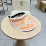 VISOR HAT MODEL 652202 IN ORANGE AND WHITE FABRIC - 图片 3