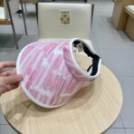 VISOR HAT MODEL 652203 IN PINK AND WHITE FABRIC - 图片 3