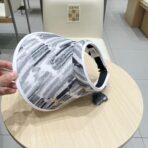 VISOR HAT MODEL 652204 IN GREY AND WHITE FABRIC - 图片 3