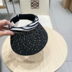 VISOR HAT MODEL 652215 IN BLACK WOVEN STRAW - 图片 2