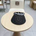 VISOR HAT MODEL 652215 IN BLACK WOVEN STRAW - 图片 4