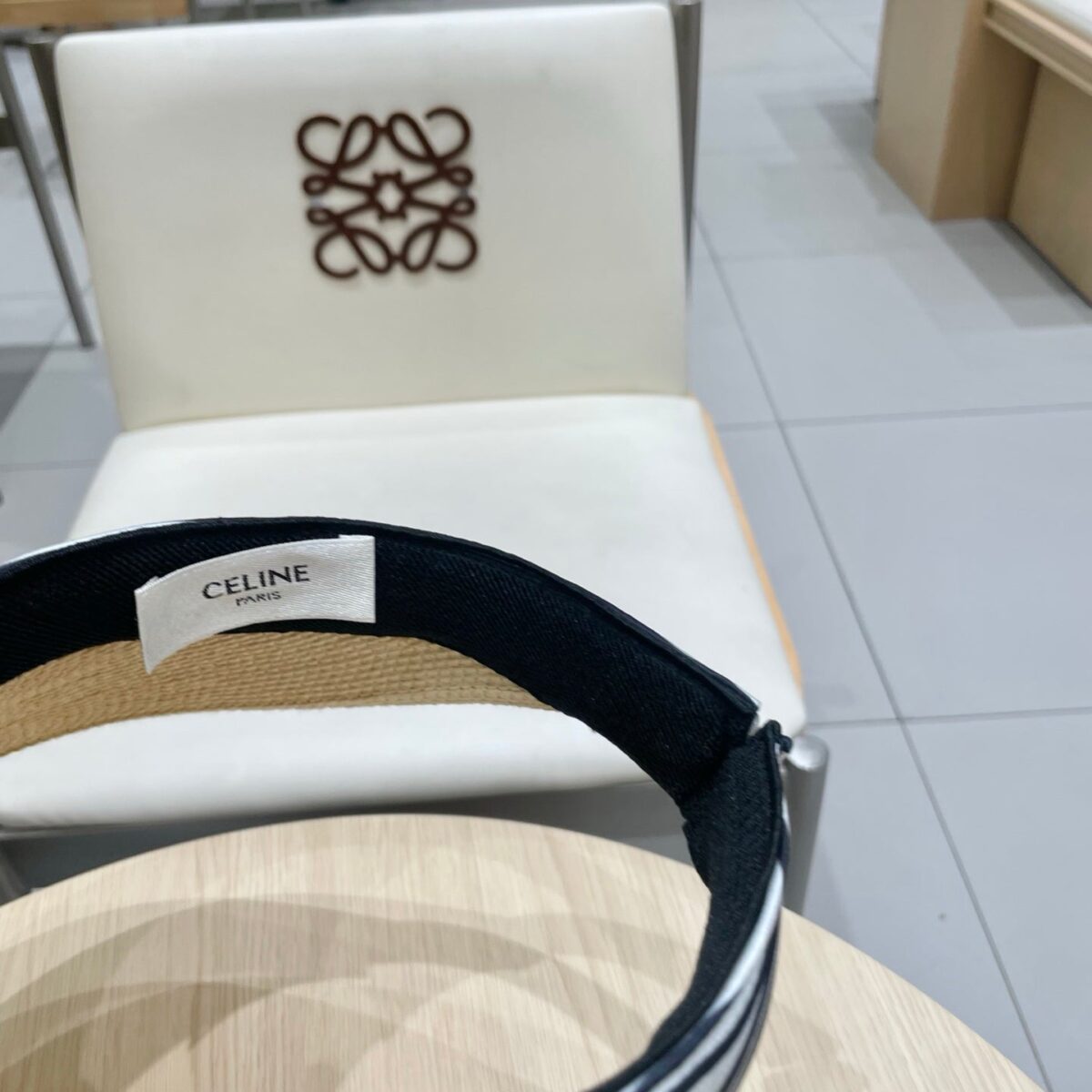 VISOR HAT MODEL 652216 IN BEIGE WOVEN STRAW - 图片 6