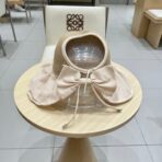 WIDE BRIM HALF HEAD HAT MODEL 650678 IN DARK BEIGE MESH FABRIC - 图片 2