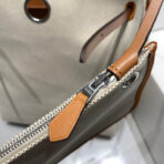 HERBAG A DOS ZIP RETOURNE BACKPACK 29 IN OFF-WHITE CANVAS AND BROWN CALFSKIN - 图片 4