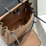 HERBAG A DOS ZIP RETOURNE BACKPACK 29 IN BROWN CANVAS AND BLACK CALFSKIN - 图片 5