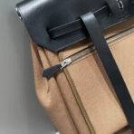 HERBAG A DOS ZIP RETOURNE BACKPACK 29 IN BROWN CANVAS AND BLACK CALFSKIN - 图片 7