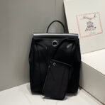 HERBAG A DOS ZIP RETOURNE BACKPACK 29 IN BLACK CANVAS AND CALFSKIN - 图片 3