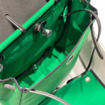 HERBAG A DOS ZIP RETOURNE BACKPACK 29 IN GREEN CANVAS AND BLACK CALFSKIN - 图片 6
