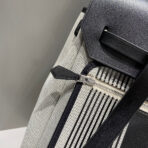 HERBAG A DOS ZIP RETOURNE BACKPACK 29 IN OFF-WHITE MIX BLACK CANVAS AND CALFSKIN - 图片 2