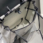 HERBAG A DOS ZIP RETOURNE BACKPACK 29 IN OFF-WHITE MIX BLACK CANVAS AND CALFSKIN - 图片 6