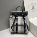 HERBAG A DOS ZIP RETOURNE BACKPACK 29 IN OFF-WHITE MIX BLACK CANVAS AND CALFSKIN - 图片 9