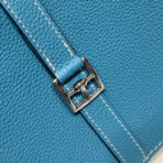 HALZAN 25 HANDLE BAG IN FOUNTAIN BLUE GRAINED CALFSKIN - 图片 6
