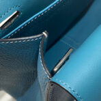 HALZAN 25 HANDLE BAG IN FOUNTAIN BLUE GRAINED CALFSKIN - 图片 7
