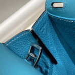 HALZAN 25 HANDLE BAG IN FOUNTAIN BLUE GRAINED CALFSKIN - 图片 8