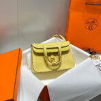HALZAN 25 HANDLE BAG IN BUMBLEBEE YELLOW GRAINED CALFSKIN - 图片 2
