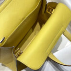 HALZAN 25 HANDLE BAG IN BUMBLEBEE YELLOW GRAINED CALFSKIN - 图片 5