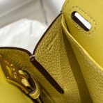 HALZAN 25 HANDLE BAG IN BUMBLEBEE YELLOW GRAINED CALFSKIN - 图片 8
