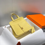 HALZAN 25 HANDLE BAG IN BUMBLEBEE YELLOW GRAINED CALFSKIN - 图片 9