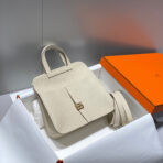 HALZAN 25 HANDLE BAG IN BEIGE GRAINED CALFSKIN - 图片 3