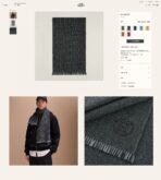 GRANITE MUFFLER 180 CM SCARF IN MARINE MIX BLEU MOYEN CASHMERE - 图片 7