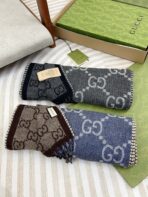 GG JACQUARD WOOL SCARF BLACK 398285 - 图片 7