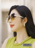 CRYSTAL STUDDED SQUARE FRAME SUNGLASSES 21009 IN ACETATE - 图片 8