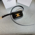 CL BELT BAG TRIOMPHE 25 MM BELT TRIOMPHE BLACK CALFSKIN GOLD HARDWARE - 图片 3