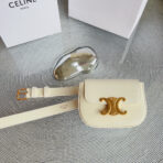CL BELT BAG TRIOMPHE 25 MM BELT TRIOMPHE WHITE CALFSKIN GOLD HARDWARE - 图片 3
