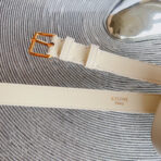 CL BELT BAG TRIOMPHE 25 MM BELT TRIOMPHE WHITE CALFSKIN GOLD HARDWARE - 图片 8