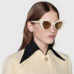 CRYSTAL STUDDED CAT-EYE FRAME SUNGLASSES GG1095S IN ACETATE - 图片 7