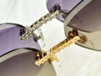 CRYSTAL STUDDED RIMLESS SQUARE FRAME SUNGLASSES CT0604S IN METAL - 图片 8
