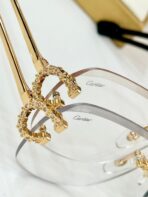 CRYSTAL STUDDED RIMLESS SQUARE FRAME SUNGLASSES CT0603S IN METAL PHOTOCHROMIC LENSES - 图片 4