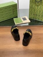 GG LOAFER SHOES IN BLACK CALFSKIN WITH GOLD HARDWARE - 图片 9