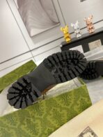 GG LACE-UP SHORT BOOTS IN CINNAMON BROWN CANVAS MIX CALFSKIN - 图片 6