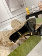 GG KNEE BOOTS IN BEIGE MONOGRAM JACQUARD FABRIC AND CALFSKIN LINING - 图片 8