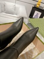 GG KNEE BOOTS IN BLACK CALFSKIN WITH GOLD PLATED HEEL - 图片 8