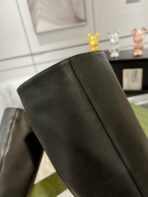 GG KNEE BOOTS IN BLACK CALFSKIN WITH GOLD PLATED HEEL - 图片 9