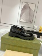 GG LOAFER WITH HORSEBIT GLOSSY BLACK CALFSKIN - 图片 5