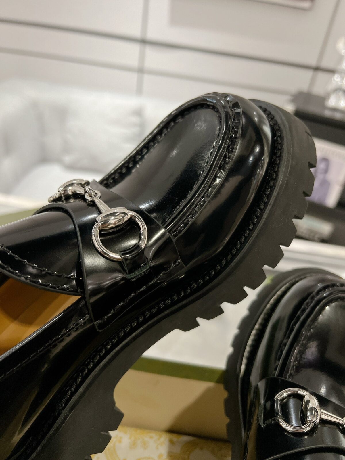 GG LOAFER WITH HORSEBIT GLOSSY BLACK CALFSKIN - 图片 7