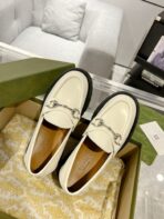 GG LOAFER WITH HORSEBIT WHITE CALFSKIN - 图片 3