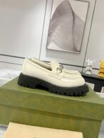 GG LOAFER WITH HORSEBIT WHITE CALFSKIN - 图片 5