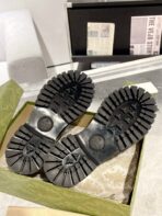 GG LACE-UP LOAFER WITH WEB IN BLACK SHINY LEATHER - 图片 2