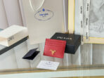 PRA 10 CARD HOLDER IN CHERRY RED CALFSKIN - 图片 4