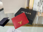 PRA 10 CARD HOLDER IN CHERRY RED CALFSKIN - 图片 2