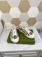 GG JULIO SNEAKER WITH WEB BROWN PATTERNED CANVAS - 图片 2