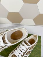 GG JULIO SNEAKER WITH WEB BROWN PATTERNED CANVAS - 图片 8