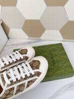 GG JULIO SNEAKER WITH WEB BROWN PATTERNED CANVAS - 图片 7