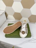GG JULIO SNEAKER WITH WEB BROWN PATTERNED CANVAS - 图片 9