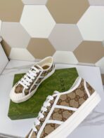 GG JULIO SNEAKER WITH WEB BROWN PATTERNED CANVAS - 图片 6