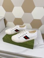 GG JULIO SNEAKER WITH WEB WHITE CANVAS - 图片 3